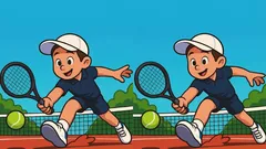 Svårt pussel: Hitta tre skillnader mellan bilder av tennisspelare på 35 sekunder